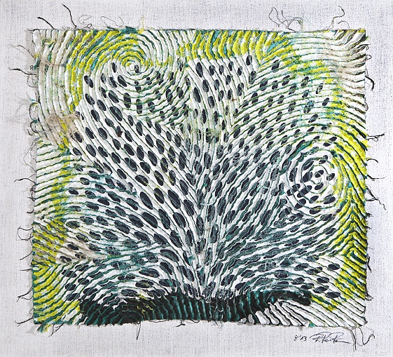 Oeuvre de Tissu Verte